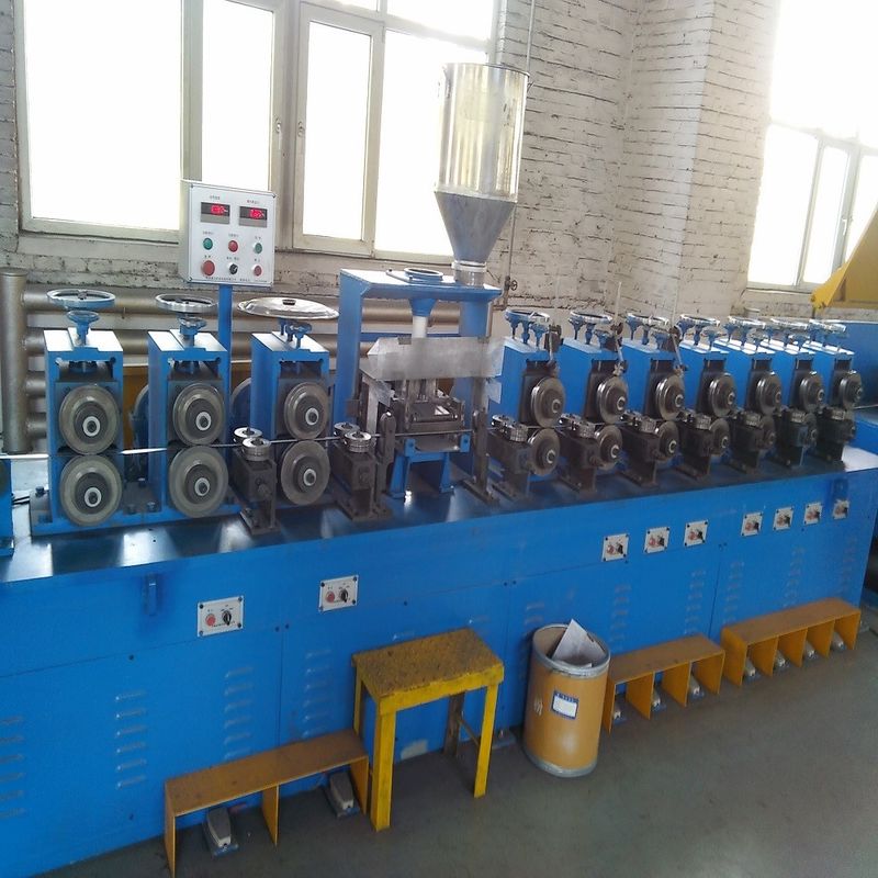 Rustless flux cored welding wire production equipment with a good application